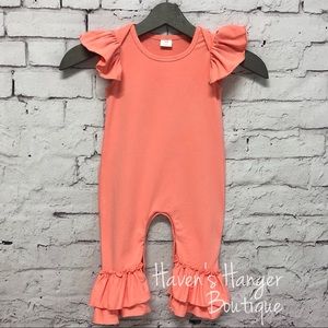 Baby Girl Peach/Coral Romper